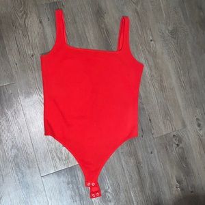 Red express thong bodysuit size m